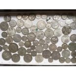 TUB OF MAINLY SILVER COINS, GB, AUSTRIA, GERMANY, AUSTRALIA ETC.