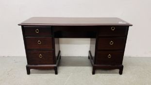 STAG SEVEN DRAWER DRESSING TABLE WIDTH 135CM. DEPTH 46CM. HEIGHT 71CM.