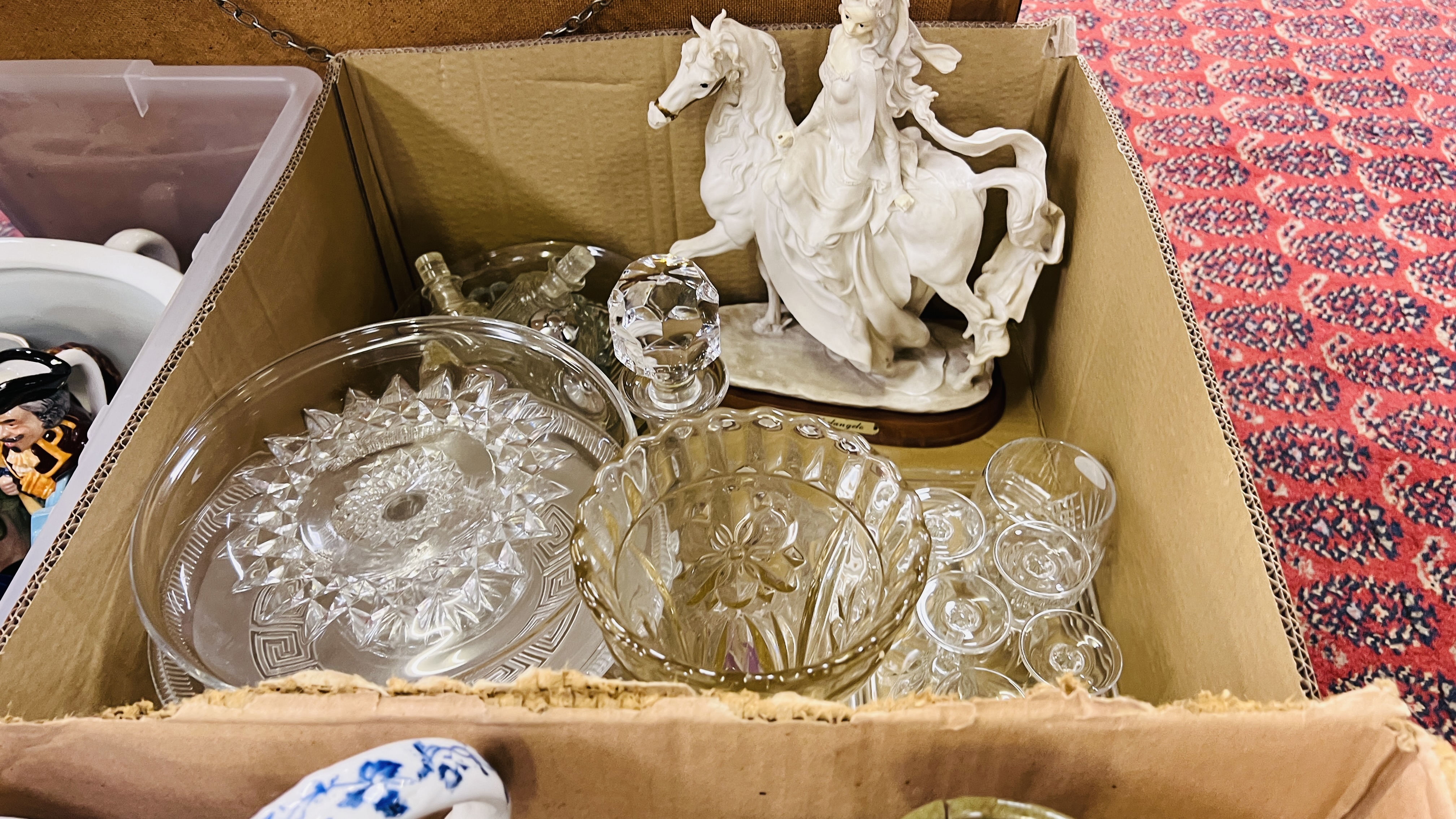 9 X BOXES OF ASSORTED HOUSEHOLD SUNDRIES TO INCLUDE GLASS AND CHINA WARE, GERMAN GLAZED POTTERY, - Image 9 of 20