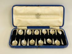 A CASED SET OF TWELVE SILVER COFFEE SPOONS,