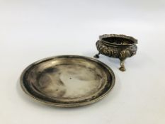 AN EARLY C19TH SILVER CIRCULAR DISH WITH ROPE TWIST RIM BY A.G & COMPANY, D 13.