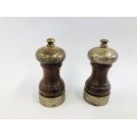 PAIR OF VINTAGE SALT AND PEPPER MILLS LONDON ASSAY