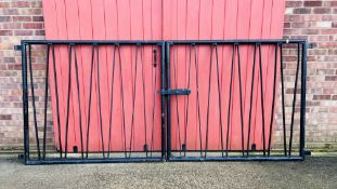 PAIR OF HEAVY STEEL DRIVEWAY GATES - OPENING 10FT.