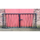 PAIR OF HEAVY STEEL DRIVEWAY GATES - OPENING 10FT.