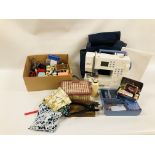 BERNINA ACTIVA 145 S SEWING MACHINE AND ACCESSORIES TO INCLUDE VARIOUS MANUALS AND PAPERWORK PLUS A