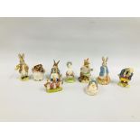 A COLLECTION OF EIGHT ROYAL ALBERT BEATRIX POTTER CABINET ORNAMENTS TO INCLUDE FLOPSY,