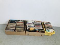 THREE BOXES ASSORTED 45 RPM RECORDS TO INCLUDE MEAT LOAF, DON'T PANIC, LAMBA SAMBA, PLATINUM BLONDE,