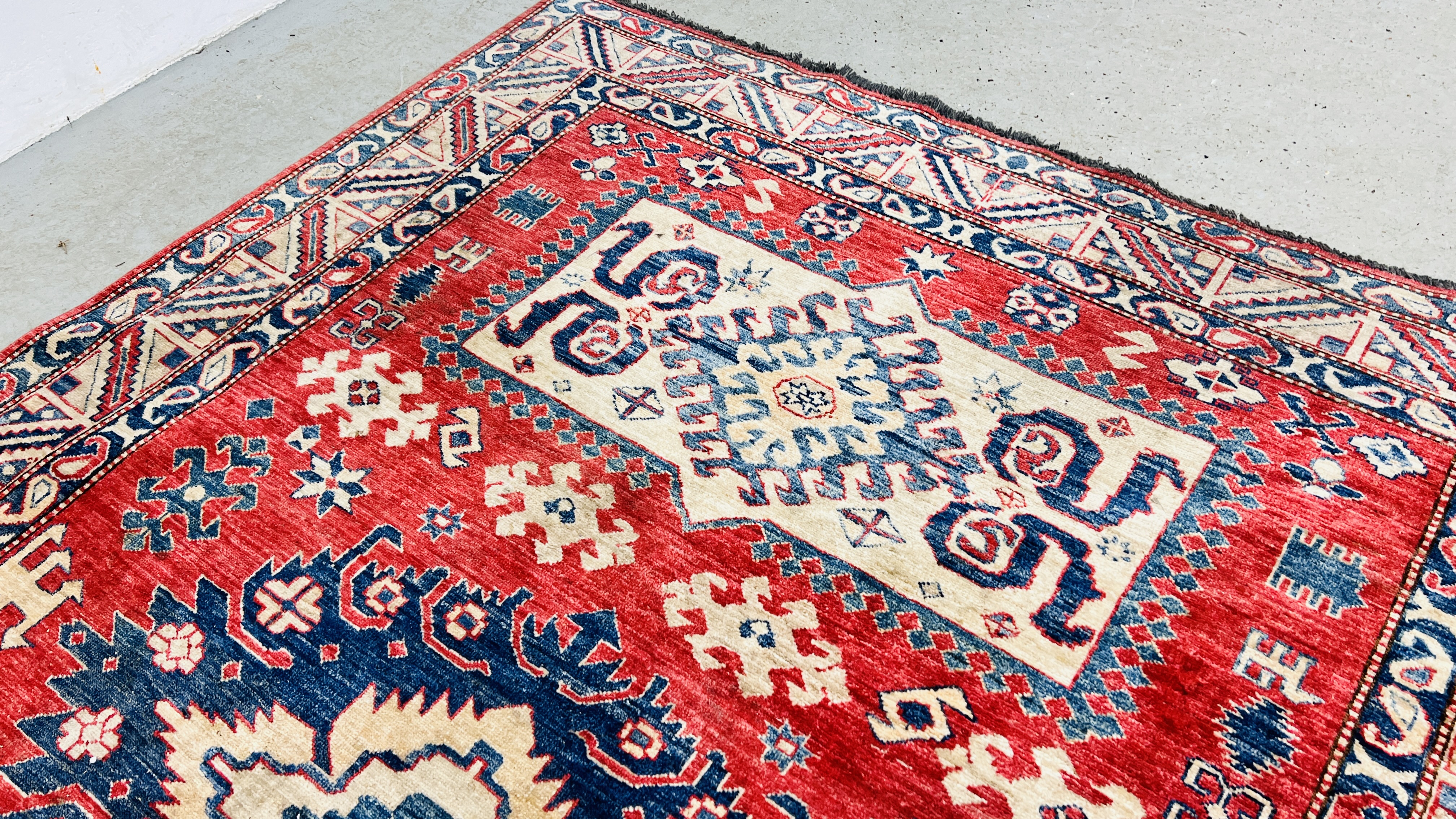 A MODERN KAZAK RUG 245CM. X 185CM. - Image 10 of 13