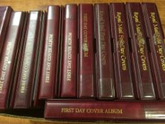 4 ROYAL MAIL AND 10 SIMILAR FIRST DAY COVER ALBUMS IN GOOD CONDITION.
