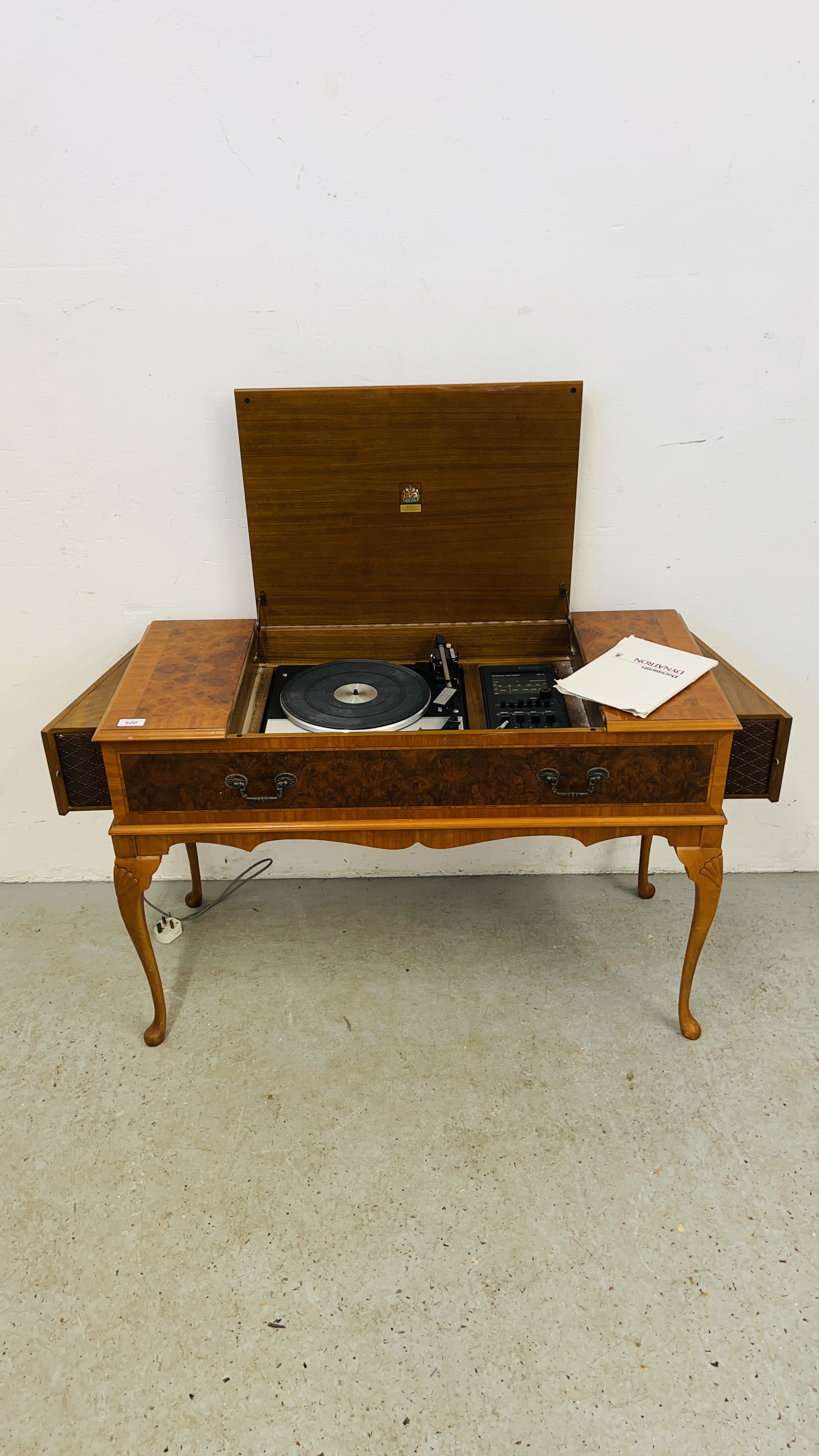 DYNATRON RADIOGRAM FITTED WITH GARRARD SP 25 MKIV RECORD DECK WITH ORIGINAL INSTRUCTIONS -