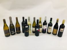 13 BOTTLES OF ASSORTED WINE AND PROSECO INCLUDE DINO, MAGON MILLY-LAMARTINE, DOMAINES BROCARD,