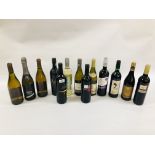 13 BOTTLES OF ASSORTED WINE AND PROSECO INCLUDE DINO, MAGON MILLY-LAMARTINE, DOMAINES BROCARD,