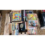 8 BOXES OF MIXED BOOKS RELATING TO CHILDRENS BOOKS, COMICS, LOOK AND LEARN, ETC.