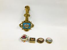 ORNATE VINTAGE GILT CLIP WITH RECTANGLE MICRO MOSAIC INSERT (REQUIRES ATTENTION) ALONG WITH A MICRO