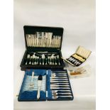 MAHOGANY CASED COMMUNITY CUTLERY ALONG WITH A CASED SET OF FISH CUTLERY AND ONE OTHER AND VARIOUS