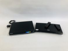 A SAMSUNG UNTRA HD BLU-RAY 3D DVD PLAYER WITH REMOTE MODEL UBD-K8500 ALONG WITH A SAMSUNG DIGITAL