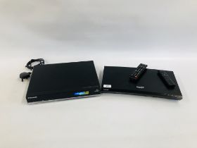 A SAMSUNG UNTRA HD BLU-RAY 3D DVD PLAYER WITH REMOTE MODEL UBD-K8500 ALONG WITH A SAMSUNG DIGITAL