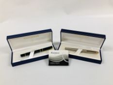 TWO WATERMAN FOUNTAIN PENS IN FITTED DISPLAY BOXES