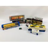 BASKET OF DIE CAST ADVERTISING LORRIES TO INCLUDE EDDIE STOBART, LAYLAND, WEETABIX,