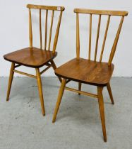 PAIR OF ERCOL STYLE (NO MAKERS LABEL) STICK BACK CHAIRS