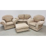 QUALITY MARKS & SPENCER LOUNGE SUITE COMPRISING TWO SEATER SOFA,