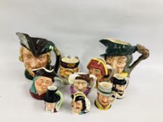 TWO LARGE ROYAL DOULTON CHARACTER JUGS TO INCLUDE PIED PIPER D6403,