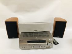 A YAMAHA NATURAL SOUND AV AMPLIFIER MODEL DSP-AX759SE ALONG WITH A PAIR OF ACOUSTIC ENERGY LITE ONE