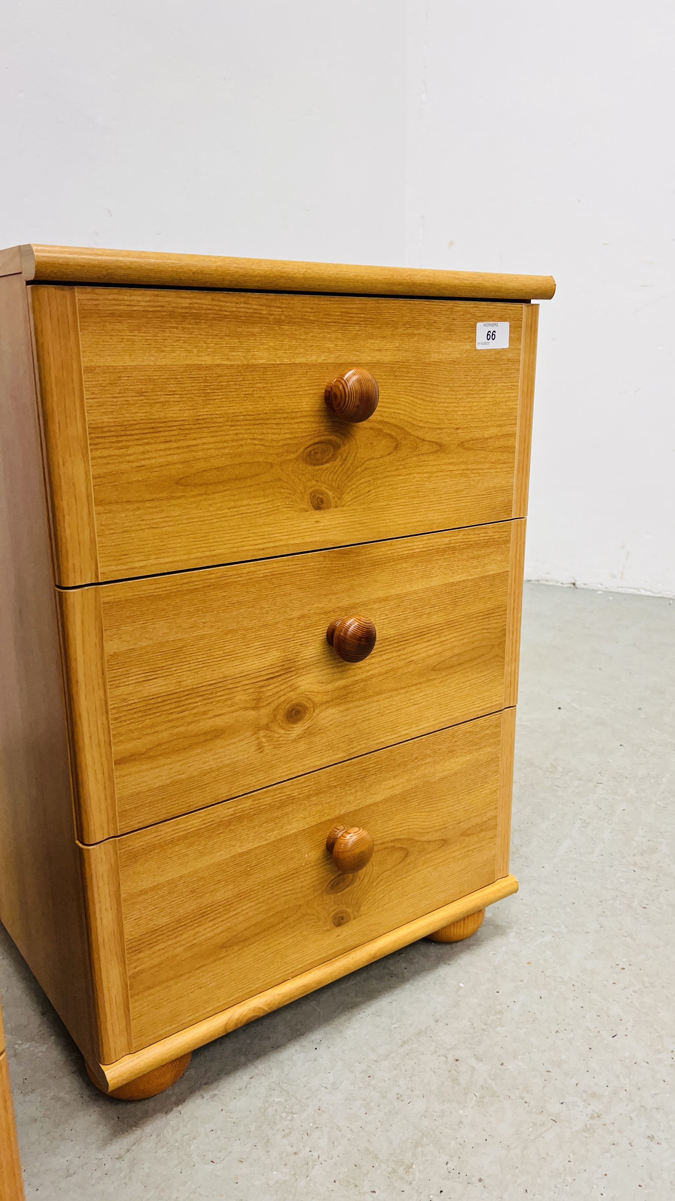 PAIR OF ALSTONS THREE DRAWER BEDSIDE CHESTS WIDTH 45CM. DEPTH 41CM. HEIGHT 65CM. - Image 7 of 9