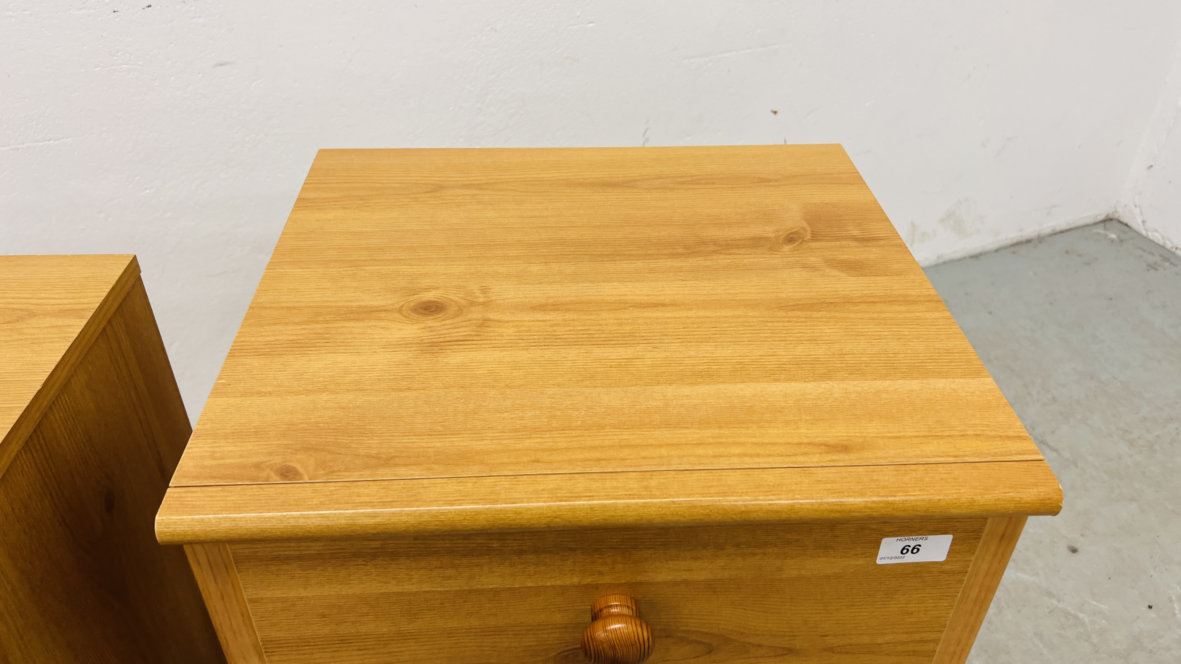 PAIR OF ALSTONS THREE DRAWER BEDSIDE CHESTS WIDTH 45CM. DEPTH 41CM. HEIGHT 65CM. - Image 4 of 9