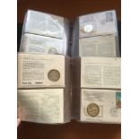 INTERNATIONAL SOCIETY POSTMASTERS 1975 MEDALLIC COVER COLLECTION OF 72 COVERS IN TWO ALBUMS EACH