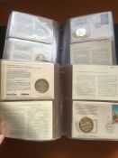 INTERNATIONAL SOCIETY POSTMASTERS 1975 MEDALLIC COVER COLLECTION OF 72 COVERS IN TWO ALBUMS EACH