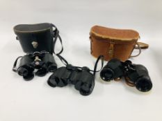 THREE PAIRS OF BINOCULARS TO INCLUDE 2 PAIRS OF CONCORD 8 X 30,