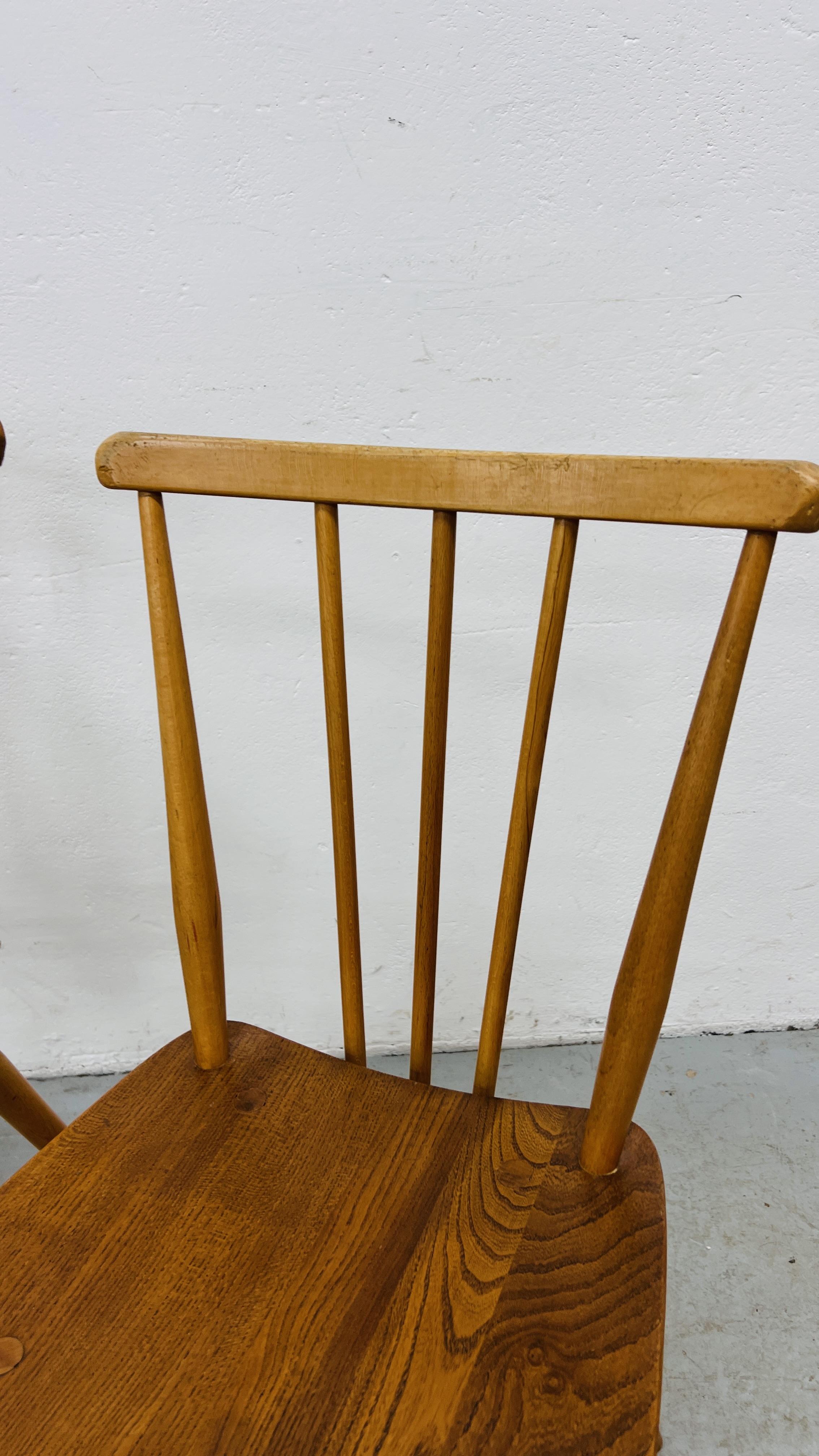 PAIR OF ERCOL STYLE (NO MAKERS LABEL) STICK BACK CHAIRS - Image 2 of 8