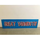 A LARGE GREAT YARMOUTH SIGN, W 210CM X H 58CM.