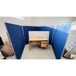 4 X 160CM X 160CM BLUE FREE STANDING OFFICIAL ROOM DIVIDING PANELS WITH INTERLOCKING RUBBERS ALONG