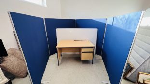 4 X 160CM X 160CM BLUE FREE STANDING OFFICIAL ROOM DIVIDING PANELS WITH INTERLOCKING RUBBERS ALONG