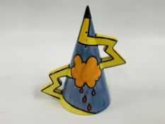 LORNA BAILEY LIMITED EDITION "THUNDER" SUGAR SIFTER STAMPED OLD ELGRAVE POTTERY HEIGHT 14CM.