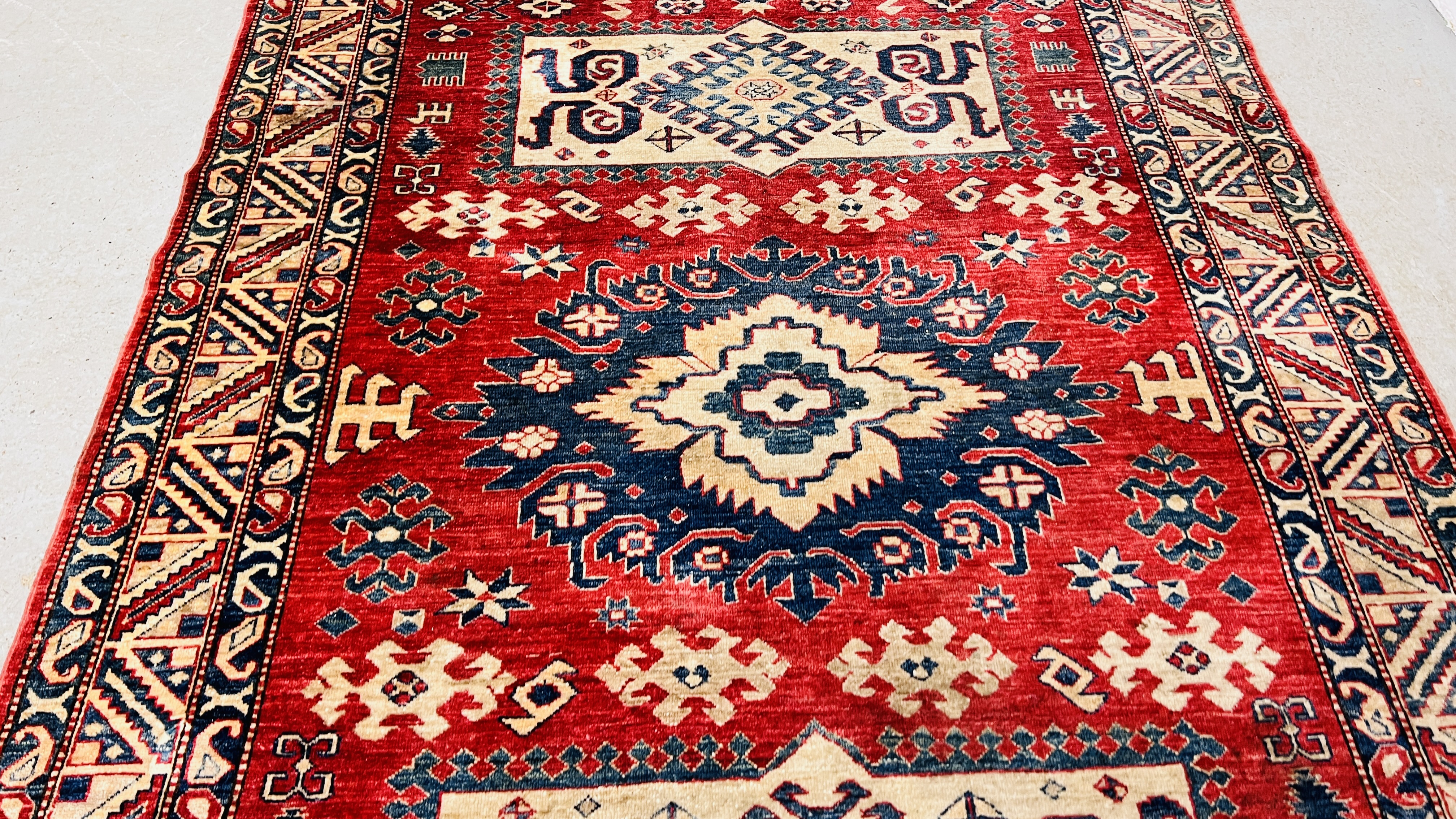 A MODERN KAZAK RUG 245CM. X 185CM. - Image 5 of 13