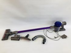 A DYSON V6 ANIMAL CORDLESS VACUUM CLEANER WITH CHARGER AND ACCESSORIES - SOLD AS SEEN