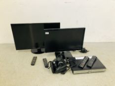A SAMSUNG 28INCH TV COMPLETE WITH REMOTE ALONG WITH SAMSUNG 22INCH TV COMPLETE WITH REMOTE,