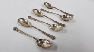 SET OF SIX SILVER EGG SPOONS WITH SHELL DESIGN,