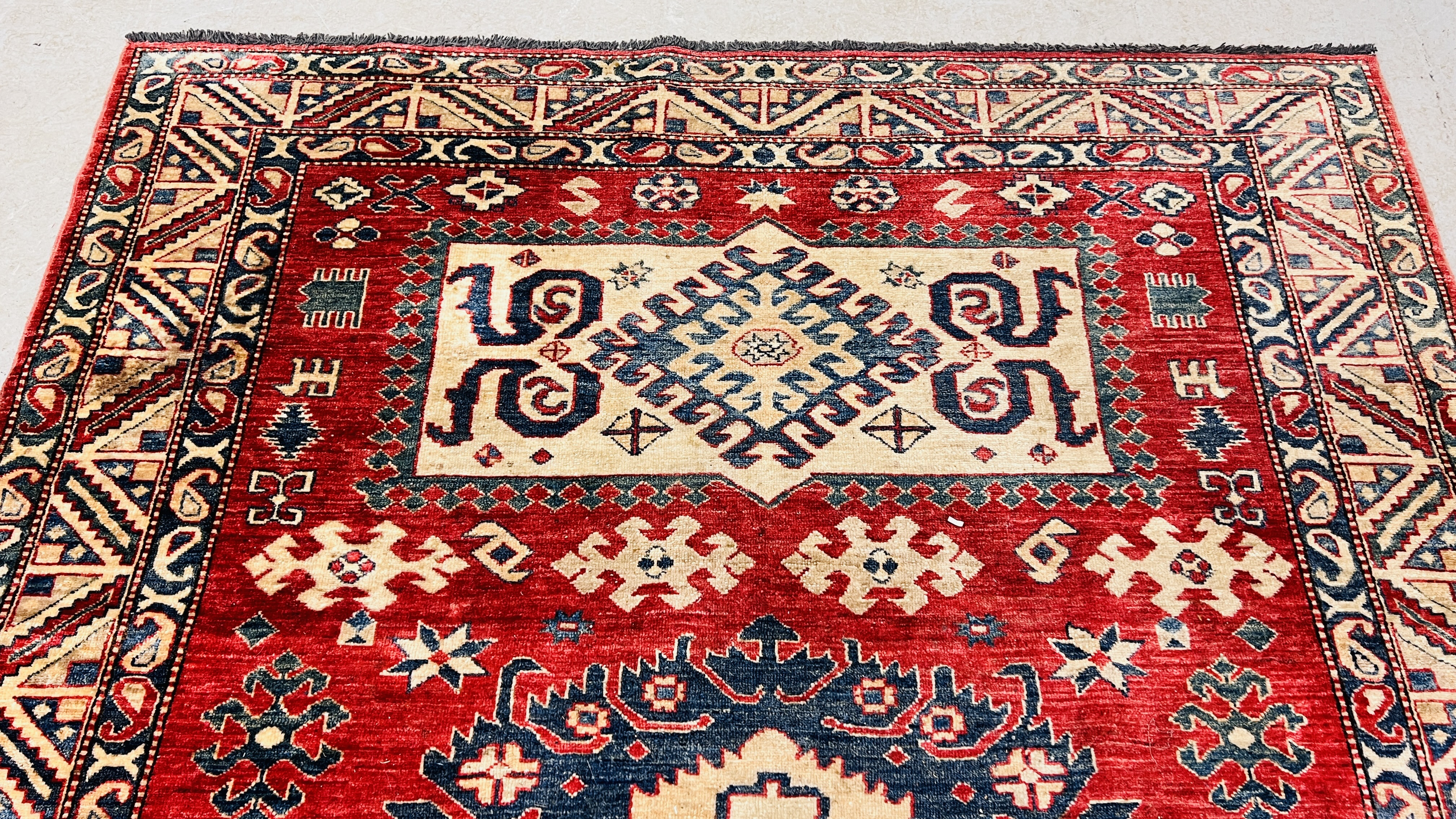 A MODERN KAZAK RUG 245CM. X 185CM. - Image 6 of 13