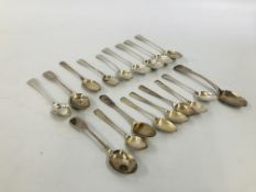 A GROUP OF 18 ASSORTED SILVER SPOONS VARIOUS ASSAY AND MAKERS