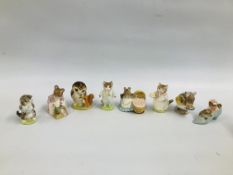 A COLLECTION OF SEVEN ROYAL ALBERT BEATRIX POTTER CABINET ORNAMENTS TO INCLUDE HUNCA MUNCA,