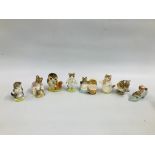 A COLLECTION OF SEVEN ROYAL ALBERT BEATRIX POTTER CABINET ORNAMENTS TO INCLUDE HUNCA MUNCA,