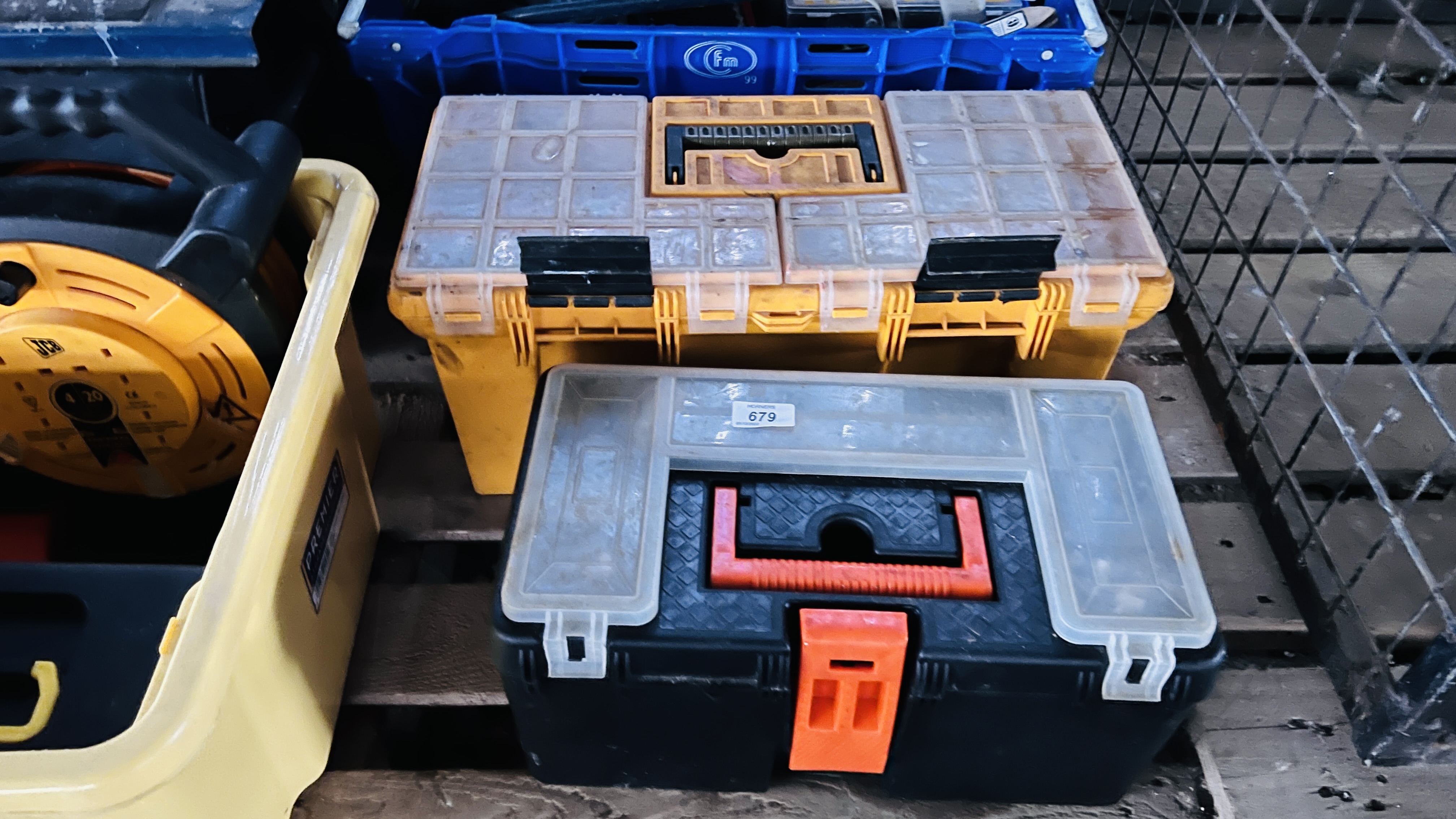 SIX BOXES ASSORTED SHED SUNDRIES TO INCLUDE GAUGES, SPANNERS, DRILL BITS, TILE CUTTER AND WORKMATE. - Image 6 of 7