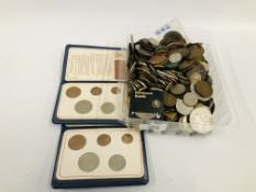 A TUB OF MIXED GB AND COMMONWEALTH COINS.