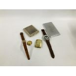 SMALL COLLECTION OF WATCHES AND SMOKING PARAPHERNALIA TO INCLUDE HILSON WATCH REVERSE MARKED 265,