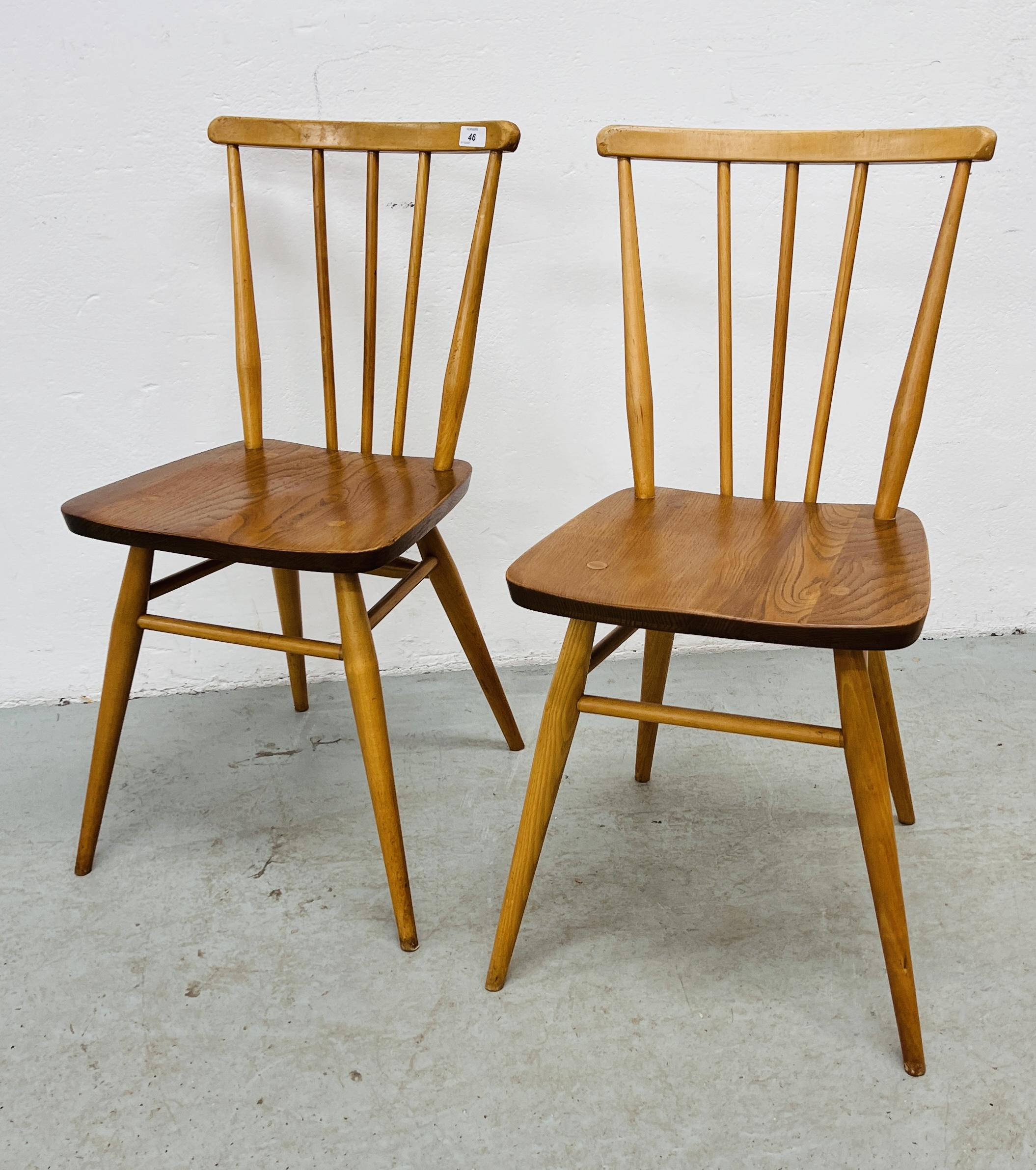 PAIR OF ERCOL STYLE (NO MAKERS LABEL) STICK BACK CHAIRS - Image 8 of 8