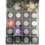 BOX OF COINS INCLUDING GB COLLECTABLE £5, £2, £1 AND 50p.